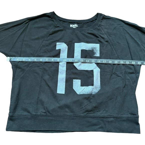 Bongo Dark Gray 15 Sweatshirt Juniors L Black Batwing Long Sleeve Terry Large - Picture 5 of 9